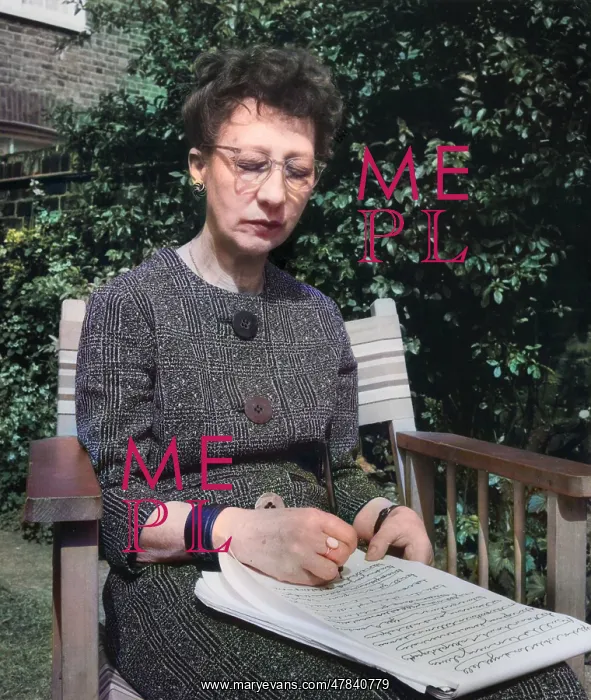 : Woman doing automatic writing in a garden : Woman doing automatic writing in a garden