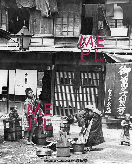 : Woman doing laundry in Japan, ca. 1911 : Woman doing laundry in Japan, ca. 1911