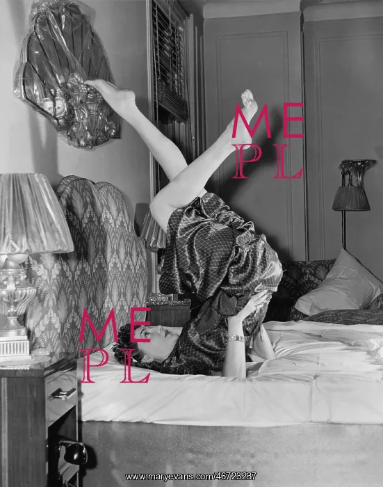 : Woman doing yoga on bed : Woman doing yoga on bed