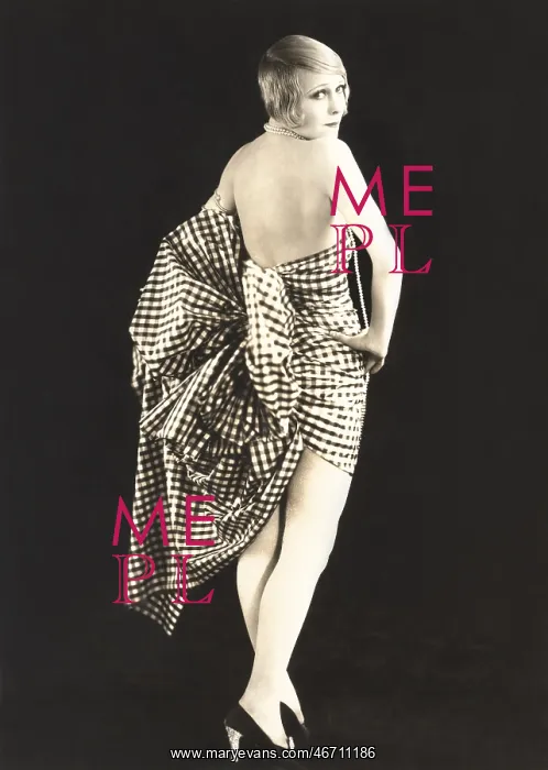 : Woman dressed in gingham : Woman dressed in gingham
