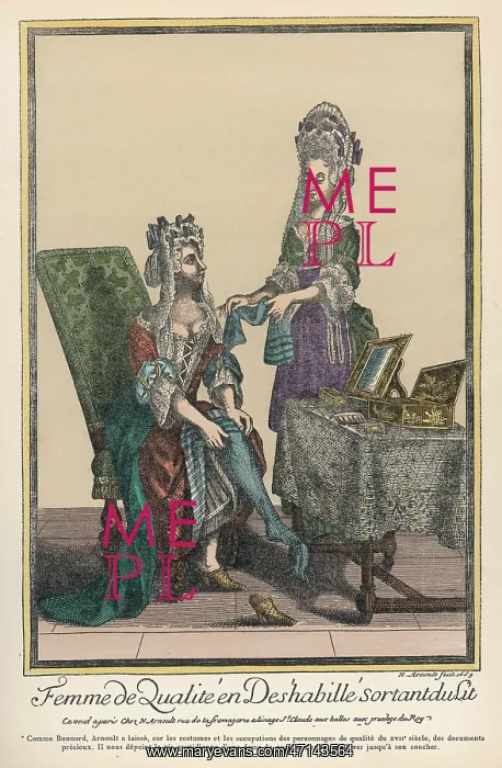 : Woman at her dressing table, 17th century : Woman at her dressing table, 17th century