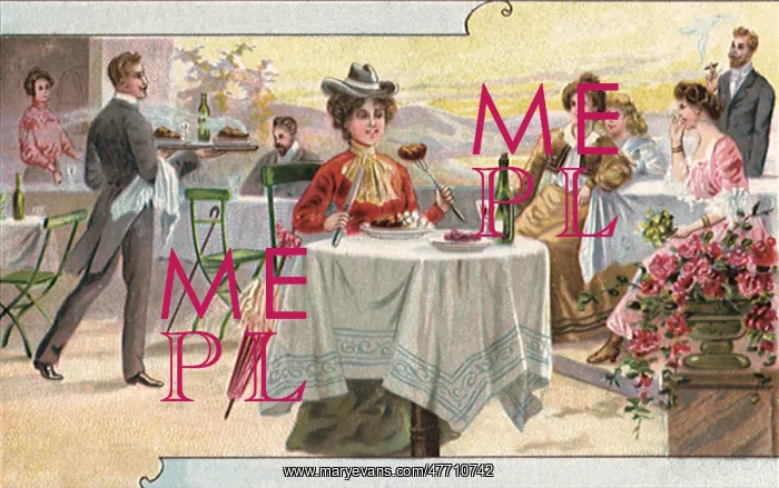 : Woman Eats at Cafe : Woman Eats at Cafe