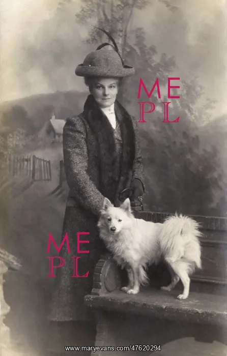  : Woman and her Eskimo dog