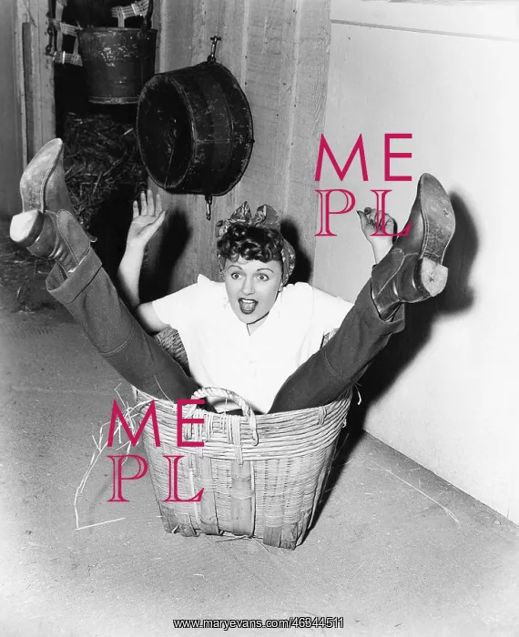 : Woman falling into basket : Woman falling into basket