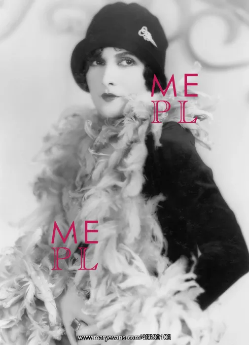 : Woman in a feather boa and hat : Woman in a feather boa and hat