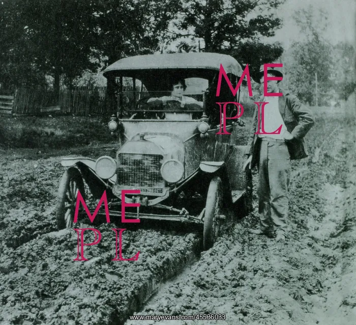 : Woman in Ford Model T Car : Woman in Ford Model T Car