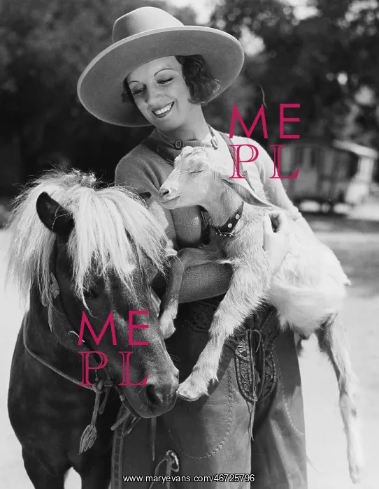 : Woman with goat and pony : Woman with goat and pony