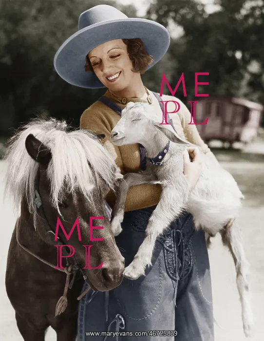 : Woman with goat and pony : Woman with goat and pony