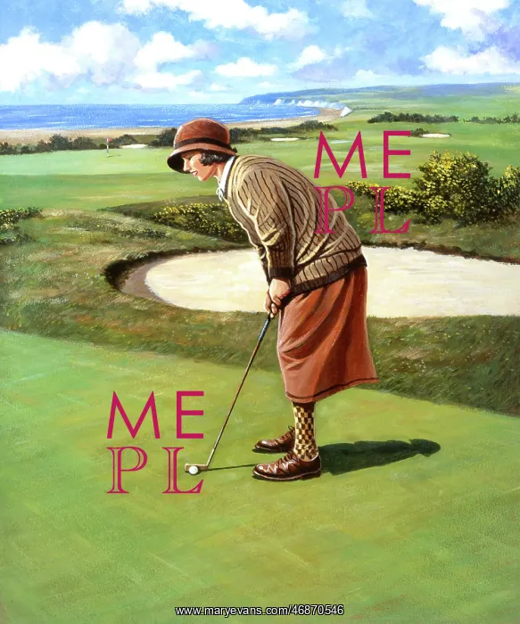 : Woman Golfer Putting : Woman Golfer Putting