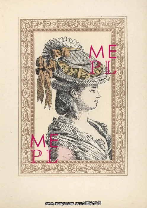 : Woman in hairstyle with ringlets and a Phrygian hat : Woman in hairstyle with ringlets and a Phrygian hat