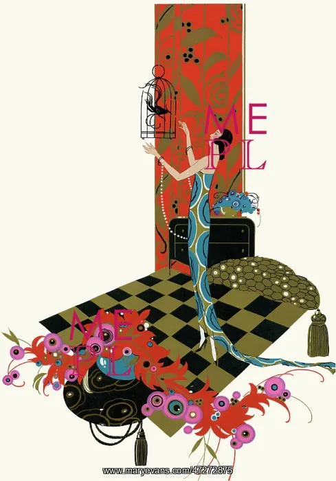 : Woman holding a birdcage : Woman holding a birdcage