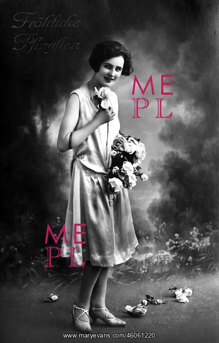: A Woman Holding Peonies : A Woman Holding Peonies