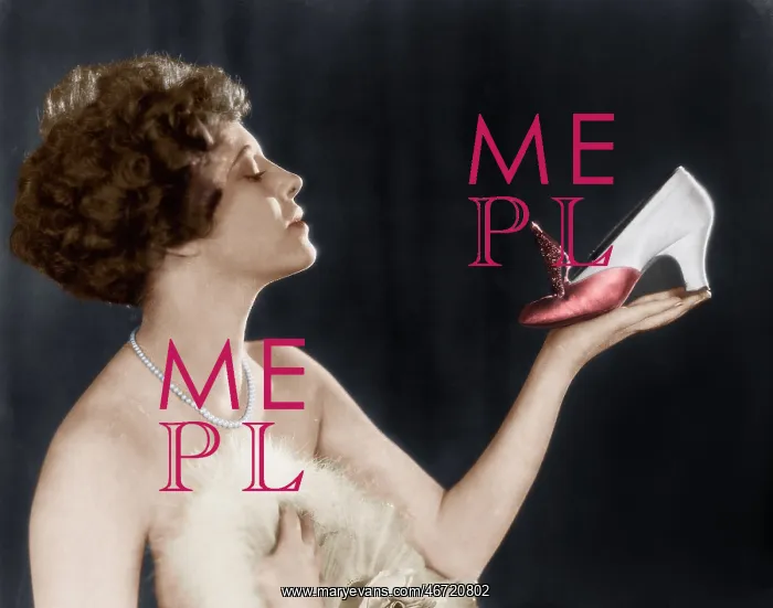 : Woman holding shoe : Woman holding shoe