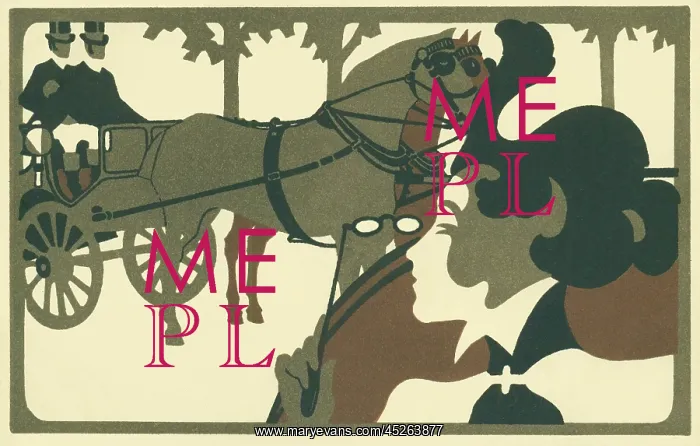 : Woman and a horse carriage : Woman and a horse carriage