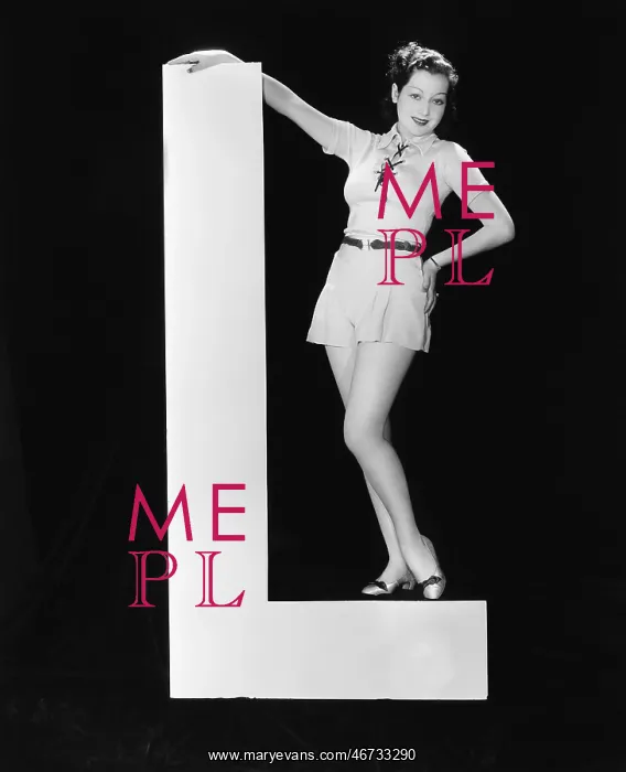 : Woman with huge letter L : Woman with huge letter L