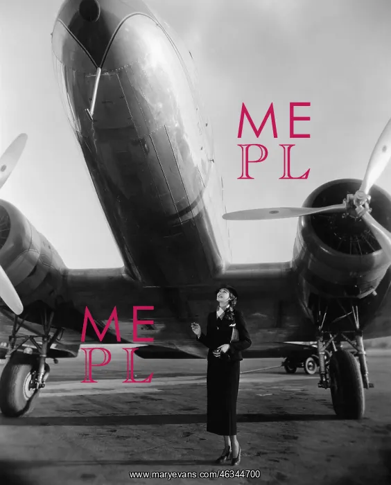 : Woman with huge plane : Woman with huge plane