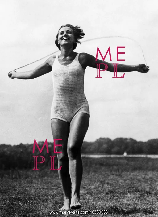 : Woman jumping rope : Woman jumping rope