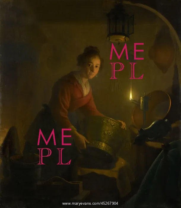 : A Woman in a Kitchen by Candlelight : A Woman in a Kitchen by Candlelight