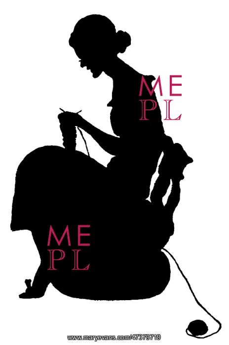 : Woman knitting, silhouette : Woman knitting, silhouette