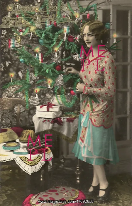  : Woman and Lit Tree