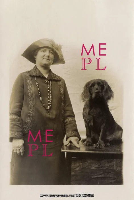 : Woman with her little Cocker Spaniel : Woman with her little Cocker Spaniel