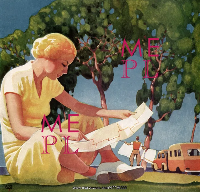  : Woman looks at Road Map