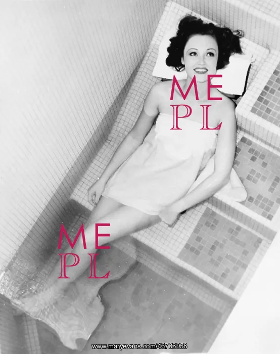 : Woman lying on the steps of a spa bath : Woman lying on the steps of a spa bath