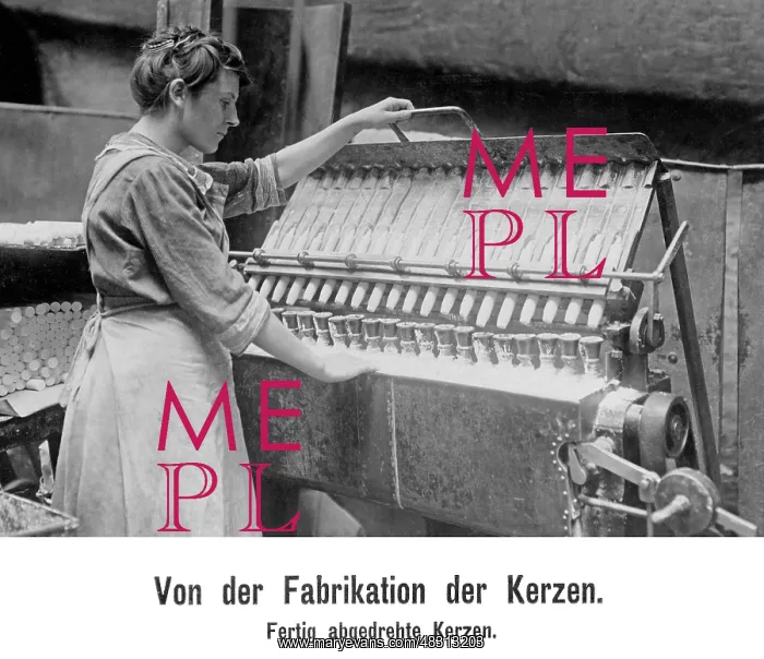 : Woman making candles, 1913 : Woman making candles, 1913