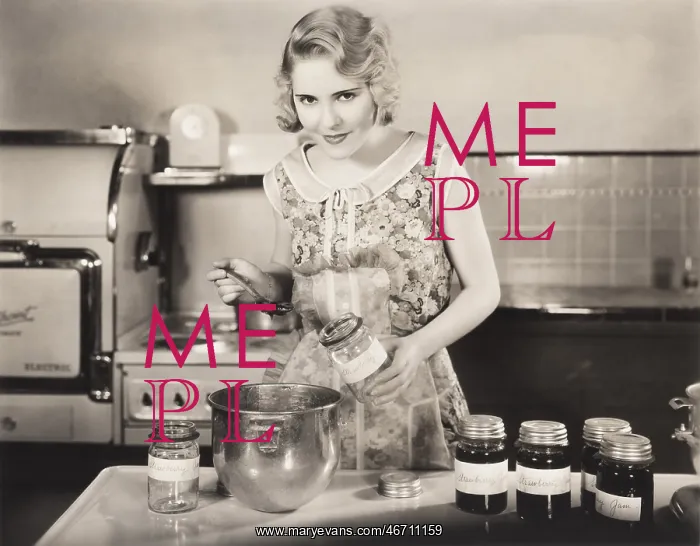  : Woman making preserves