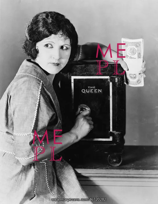 : Woman with money and safe : Woman with money and safe