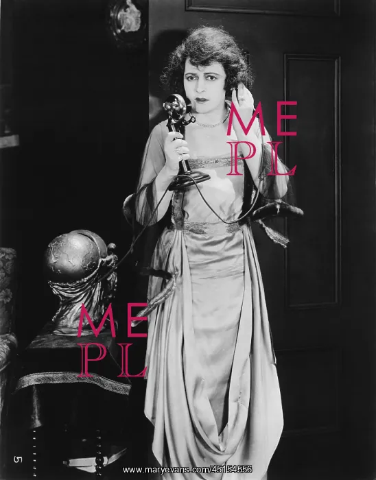 : Woman on Old Style Telephone : Woman on Old Style Telephone