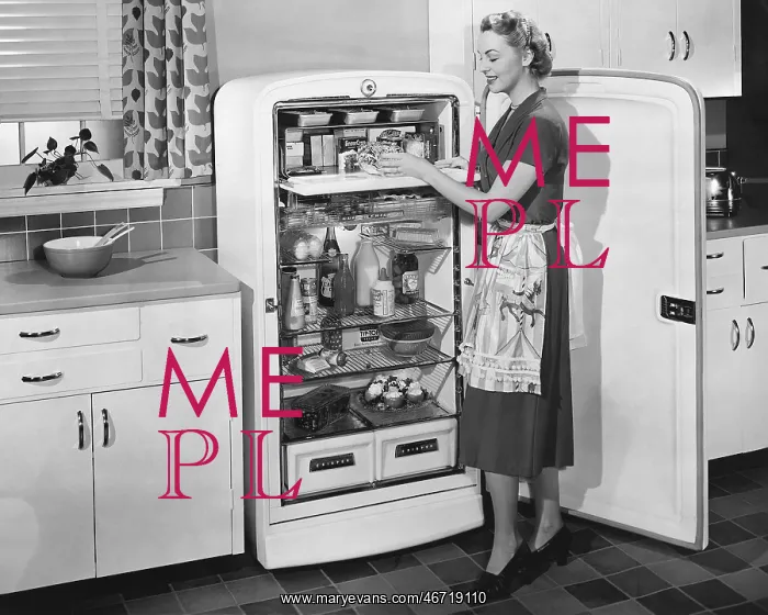 : Woman with open refrigerator : Woman with open refrigerator