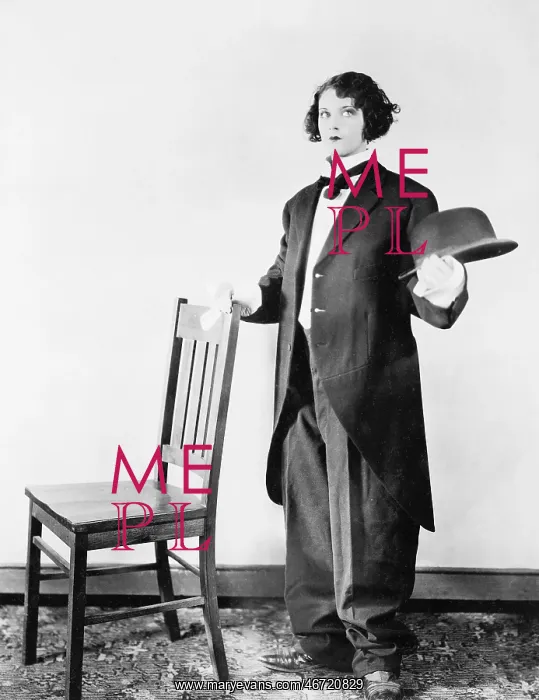 : Woman in oversized suit : Woman in oversized suit