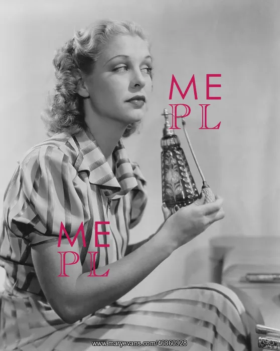 : Woman with perfume atomizer : Woman with perfume atomizer