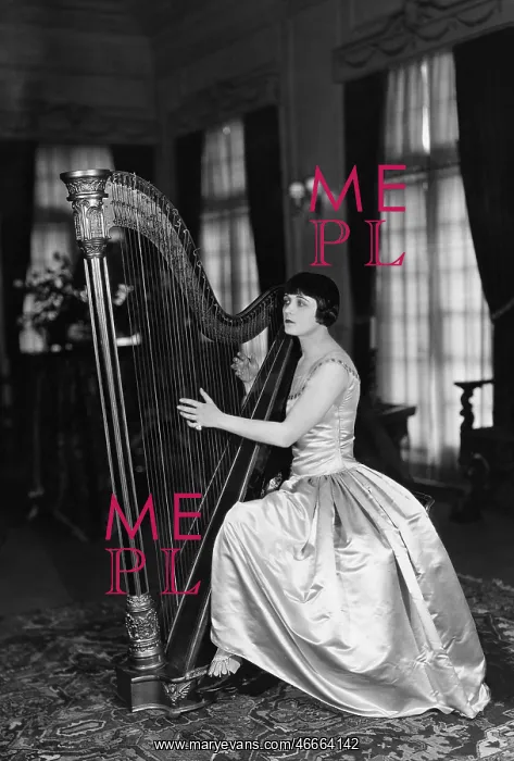 : Woman playing harp : Woman playing harp