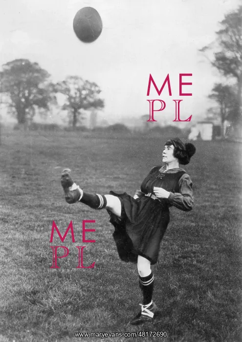 : Woman playing soccer, 1919 : Woman playing soccer, 1919