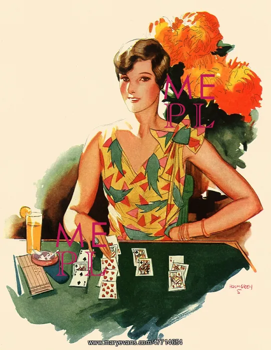  : Woman Playing Solitaire