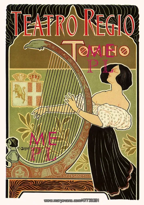 : Woman plays Harp