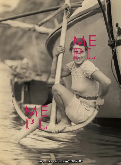 : Woman poses on anchor : Woman poses on anchor