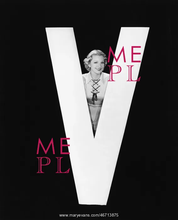  : Woman posing with huge letter V
