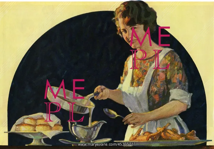 : Woman pouring sauce : Woman pouring sauce