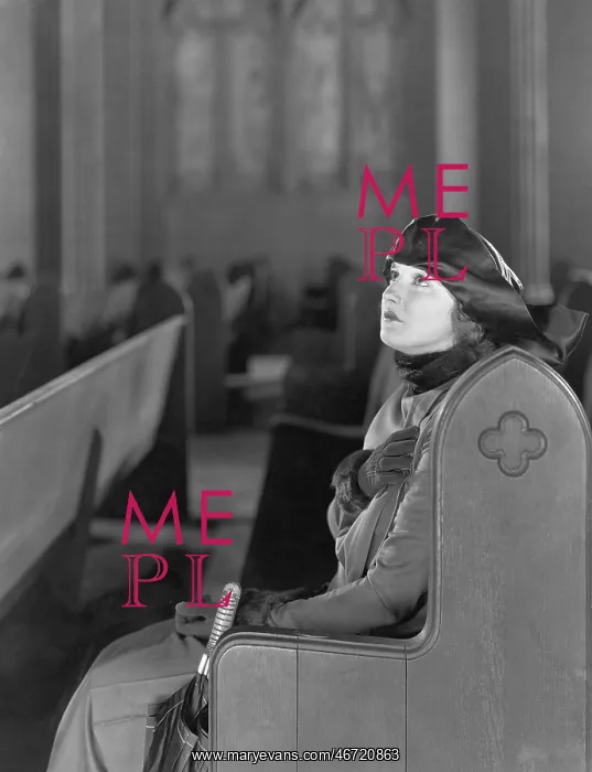 : Woman praying in church : Woman praying in church