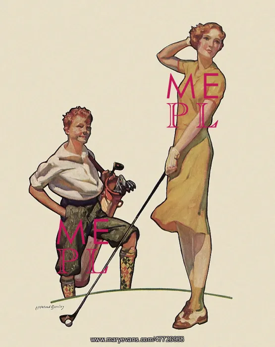  : Woman prepares to Tee Off