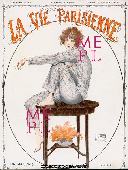 : WOMAN IN PYJAMAS 1919 : WOMAN IN PYJAMAS 1919