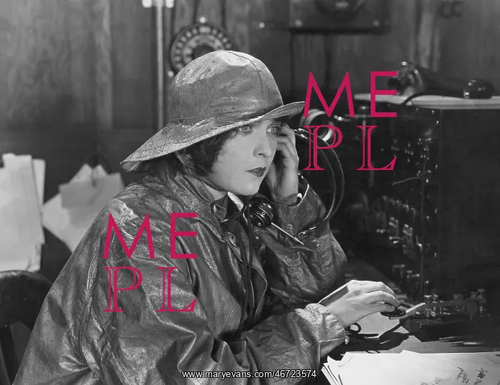 : Woman in raincoat sending message in Morse code : Woman in raincoat sending message in Morse code