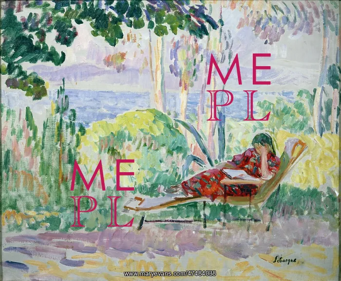 : Woman reading in the garden : Woman reading in the garden
