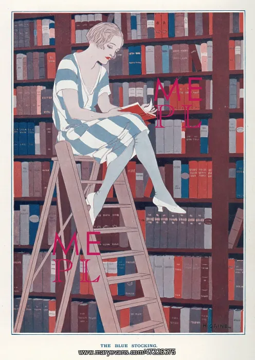  : Woman reading in library