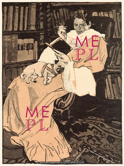 : WOMAN READS WITH LAPDOG : WOMAN READS WITH LAPDOG