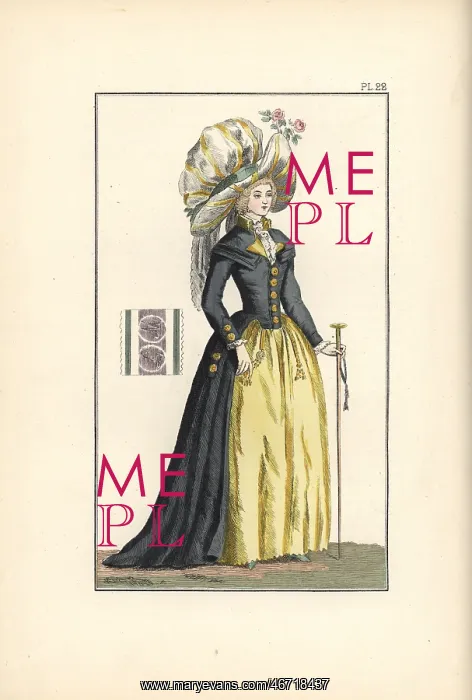 : Woman in redingote with four collars, wearing : Woman in redingote with four collars, wearing
