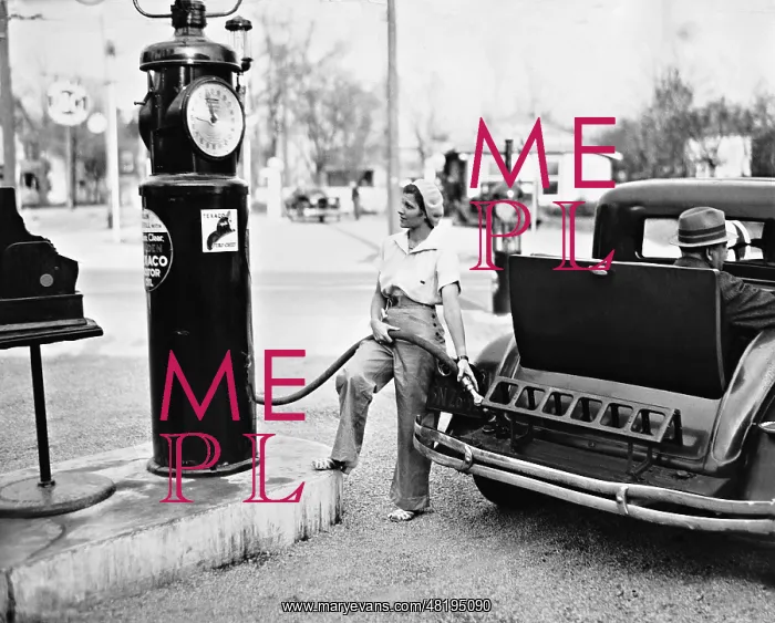 : A woman refueling, 1932 : A woman refueling, 1932